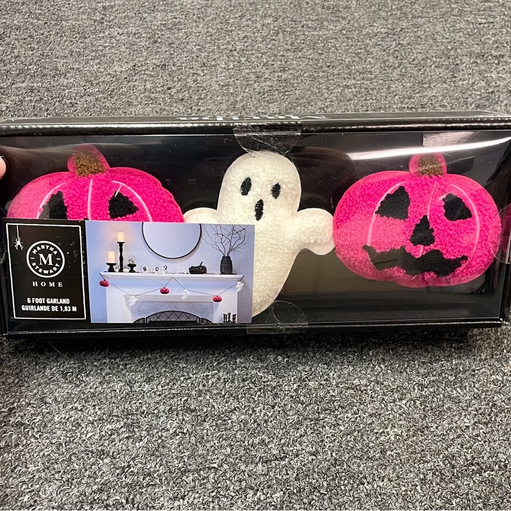 Pink & White Ghost/Pumpkin Garland